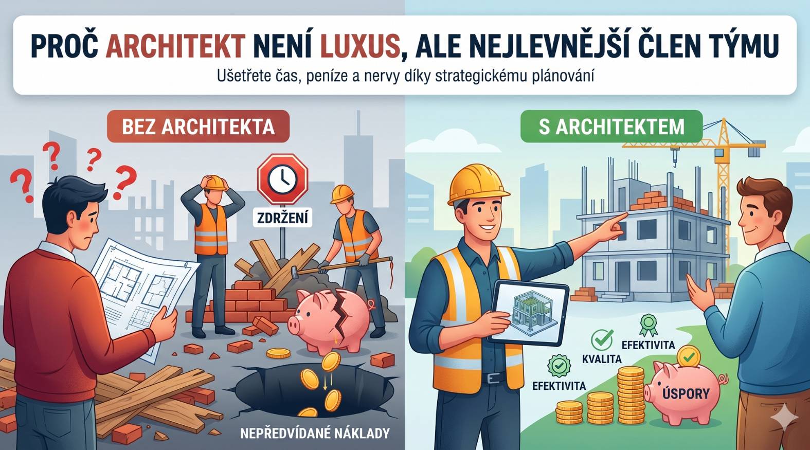 Proč architekt není luxus, ale nejlevnější člen týmu 1 Proc architekt neni